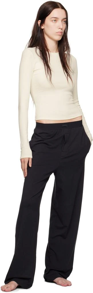 SKIMS Off-White Cotton Rib Long Sleeve T-shirt 4