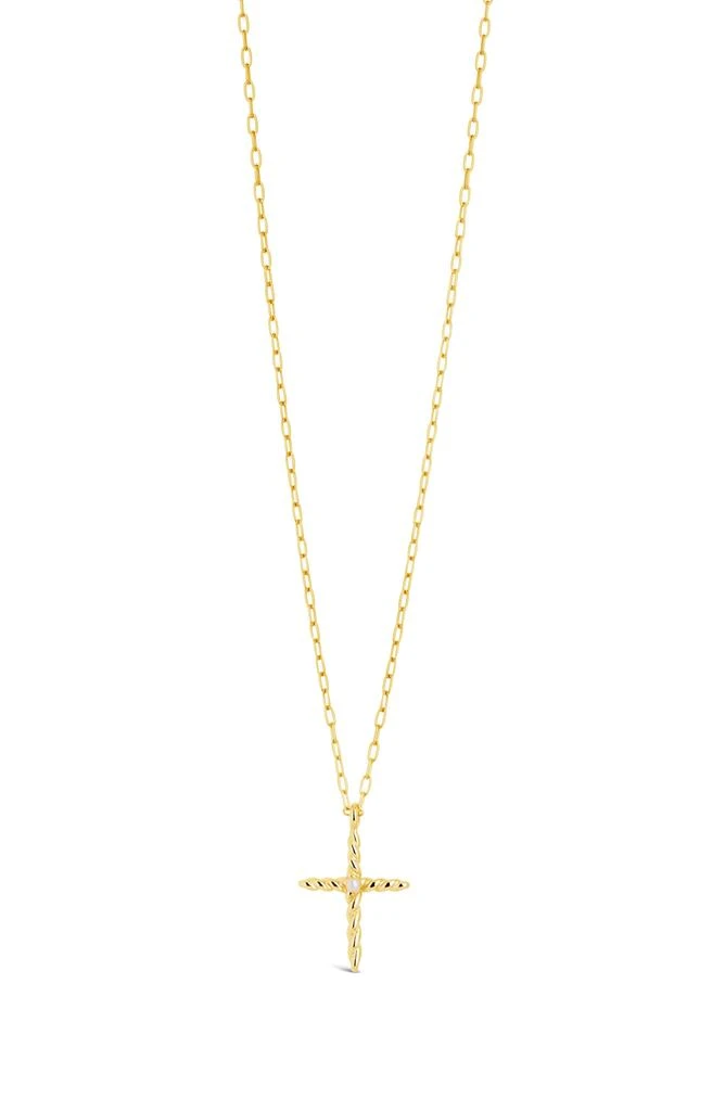 Sterling Forever Anas Cultured Pearl Cross Pendant Necklace 1