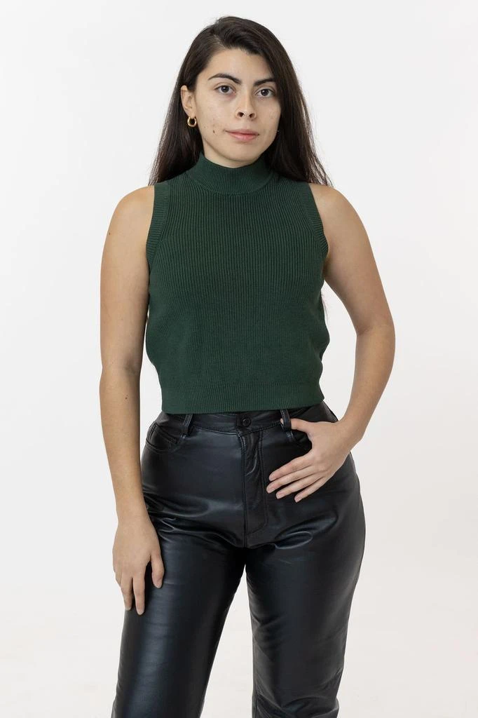 Los Angeles Apparel RFK45GD - Cotton Knit Sleeveless Mock Neck Sweater 5