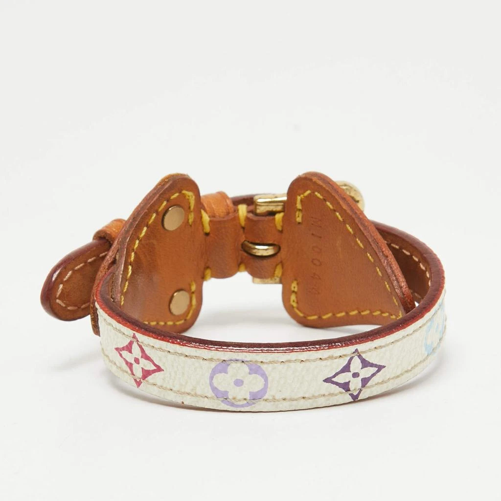 Louis Vuitton Louis Vuitton Theda Monogram Canvas Leather Gold Tone Bracelet 3