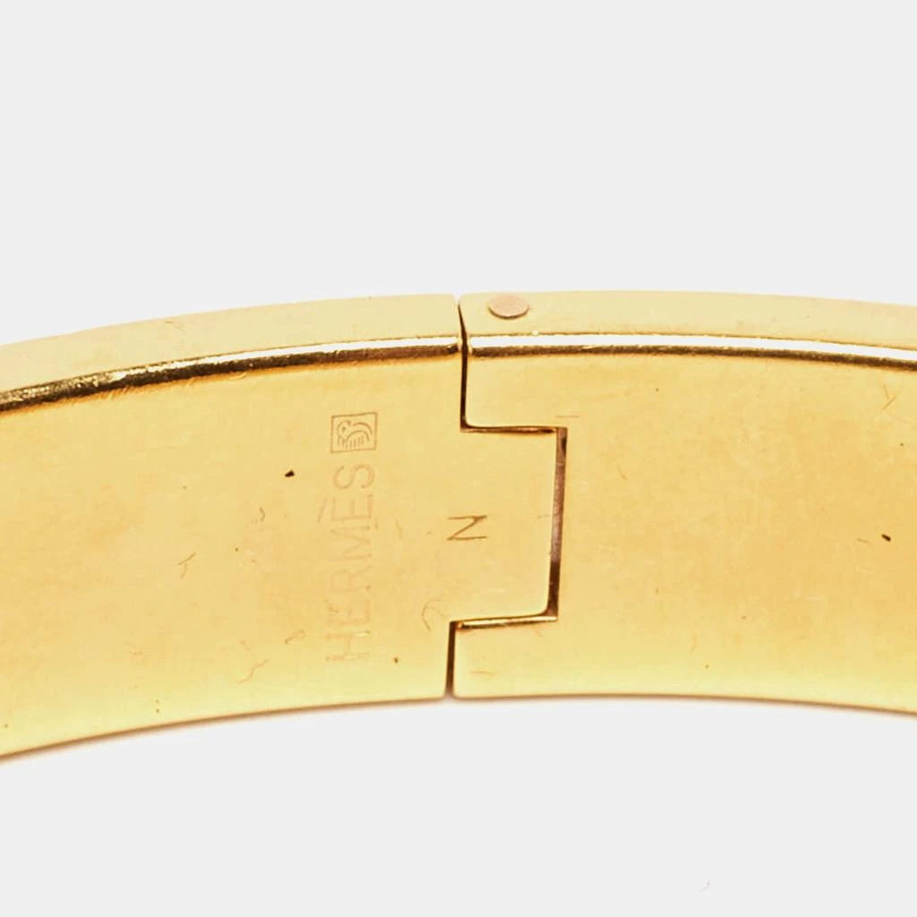 [二手商品] Hermes Hermès Clic H Black Enamel Gold Plated Bracelet 4