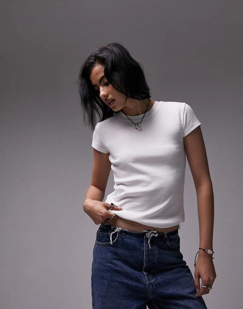 Topshop Topshop everyday tee in white 1