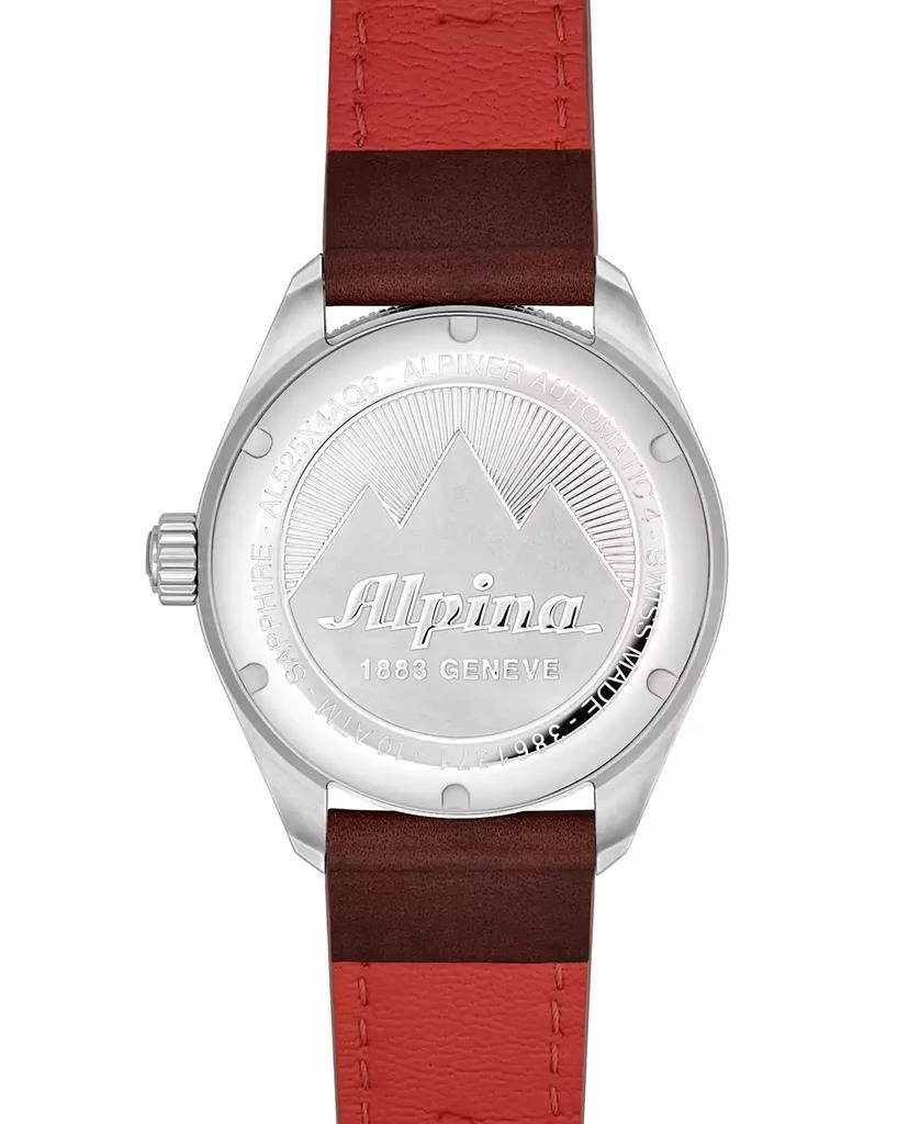 Alpina Men's Swiss Automatic Alpiner 4 Brown Leather Strap Watch 40mm 3
