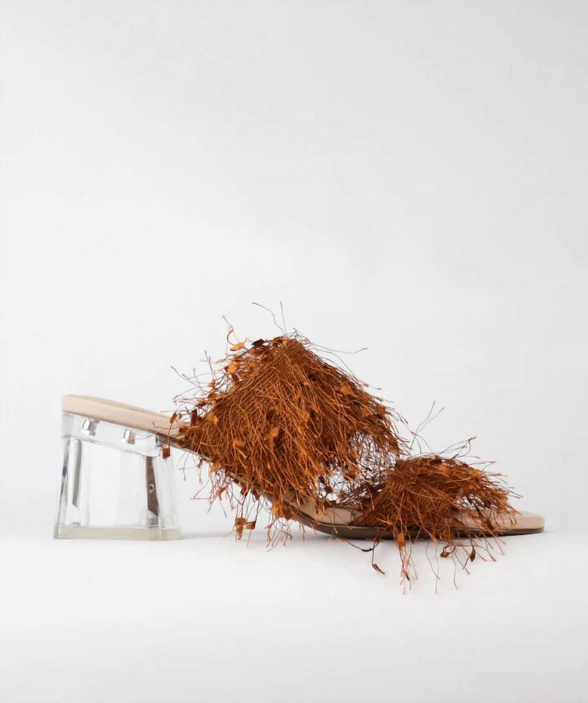 CECELIA NEW YORK Clara Fringe Sandal In Burnt Sugar