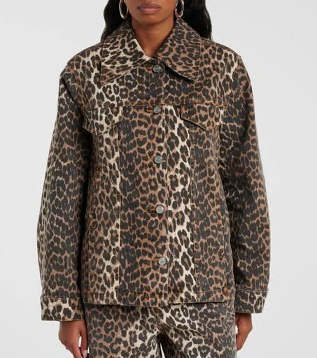 Ganni Leopard-print denim jacket 6