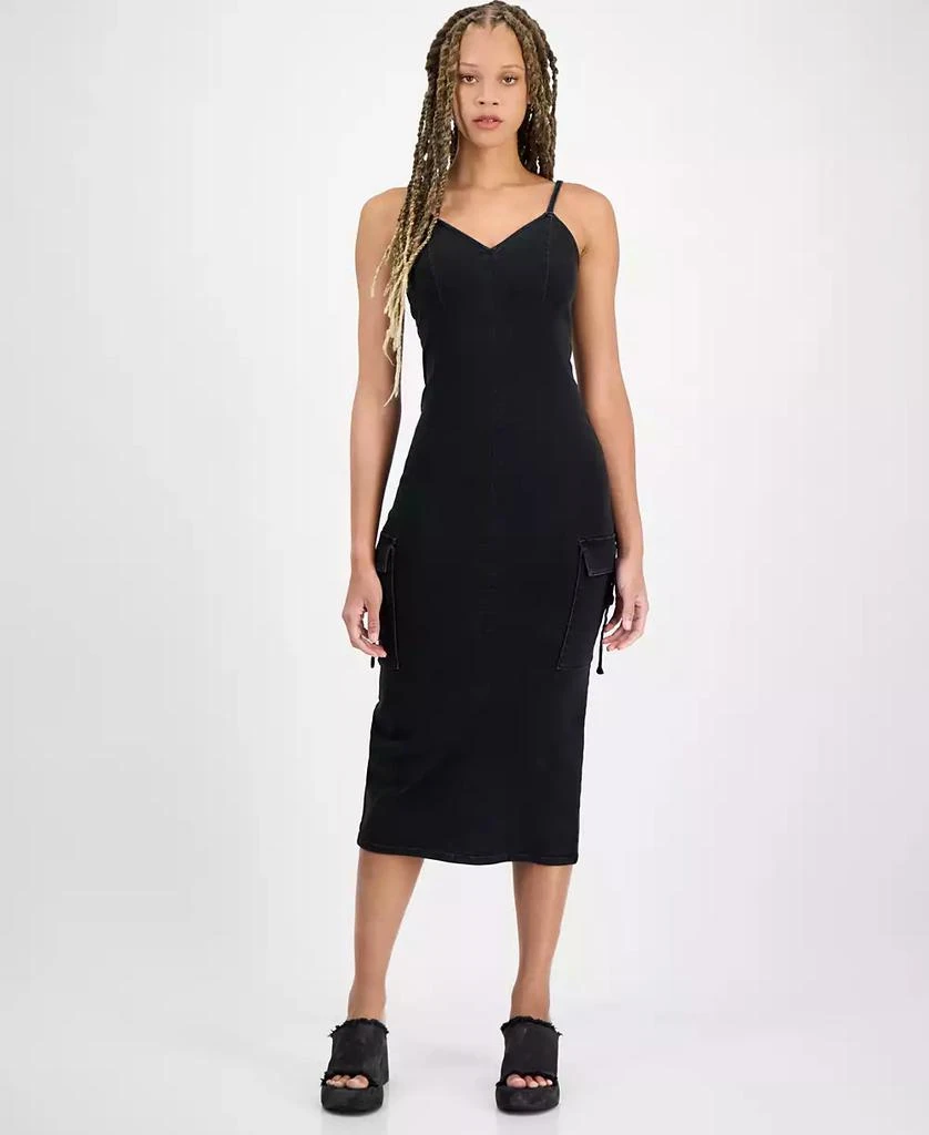 Tinseltown Juniors' Sleeveless Cargo Bodycon Dress 1