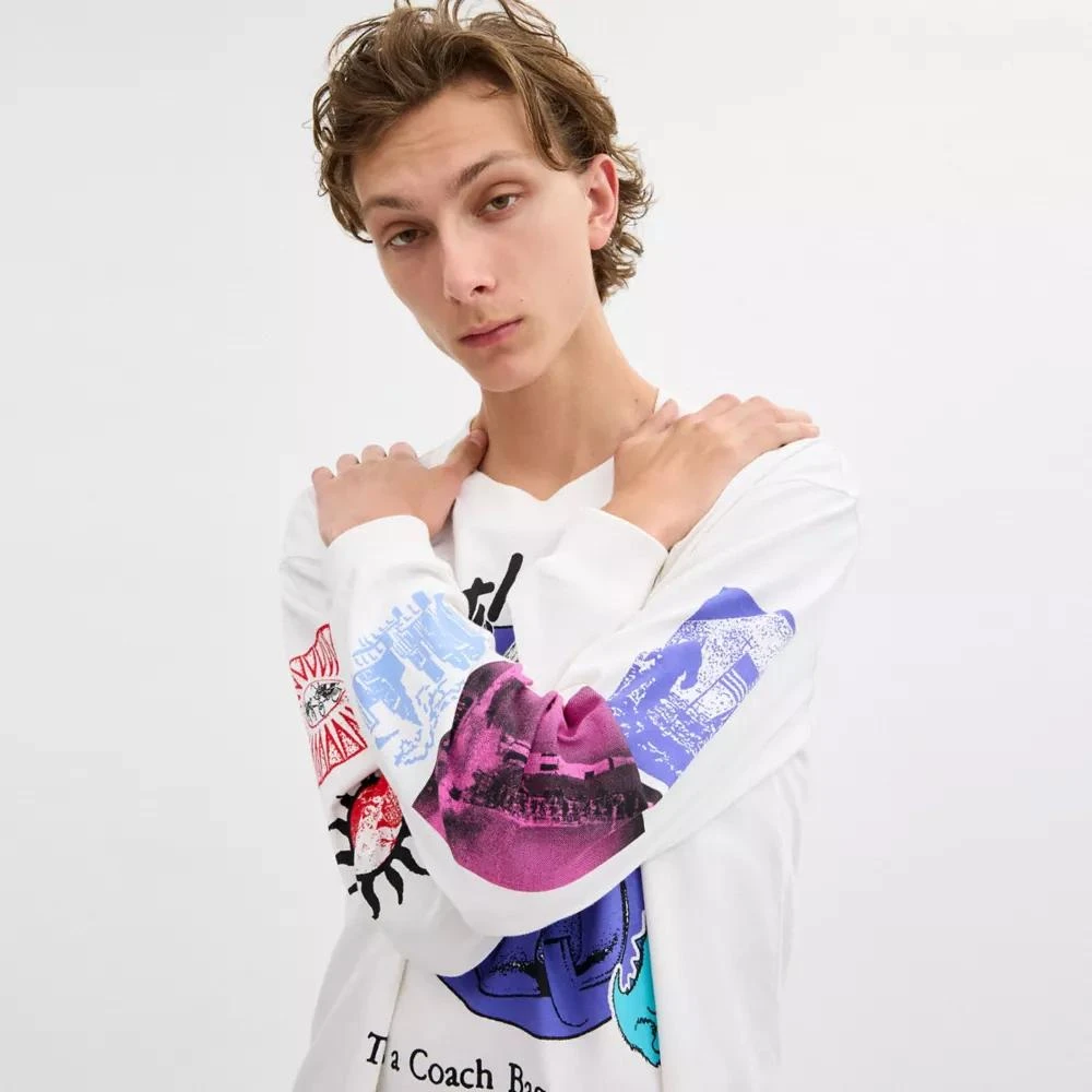 Coach Graphic Long Sleeve T Shirt In Organic Cotton 6