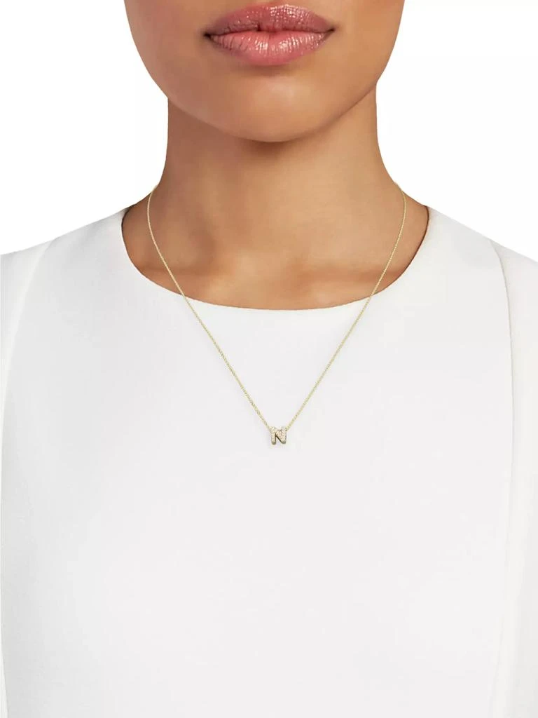 Roberto Coin Tiny Treasures Diamond & 18K Yellow Gold Initial Necklace 2