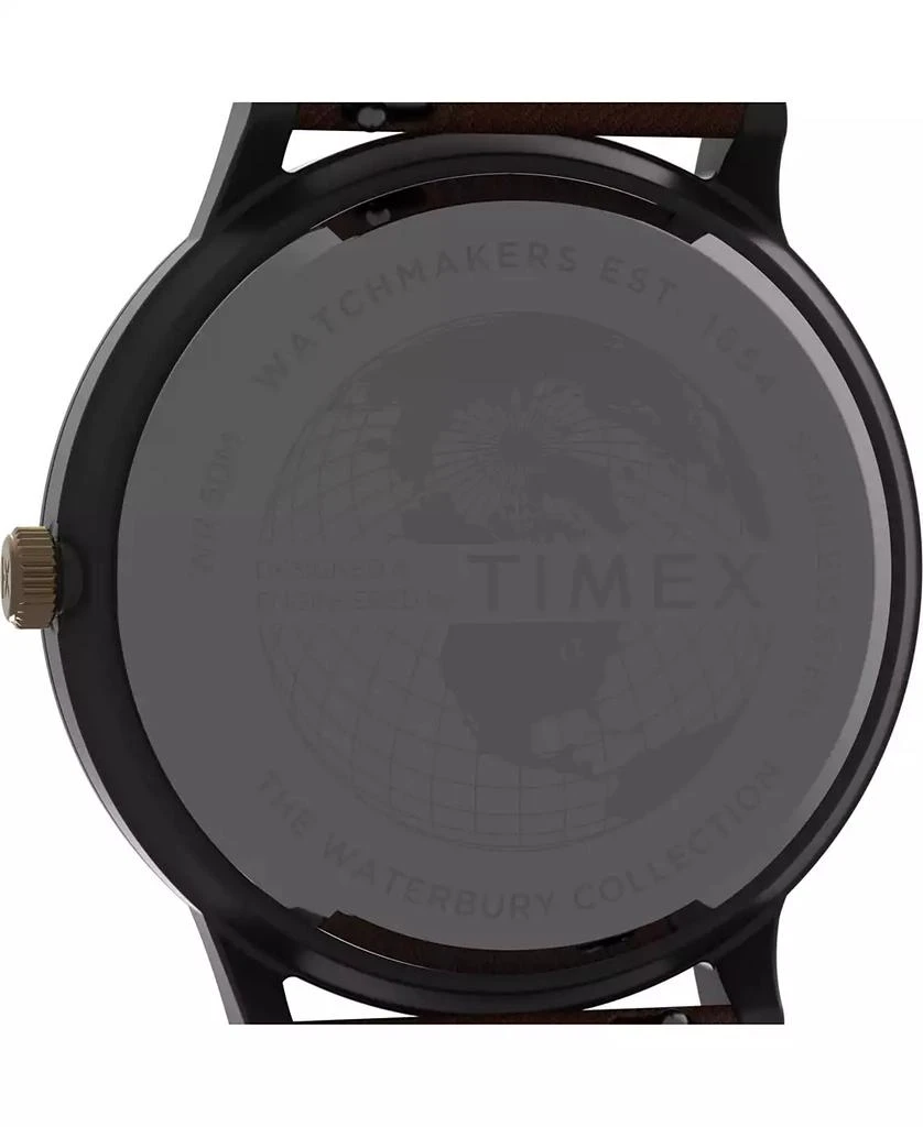 Timex Men's Waterbury Black Leather Strap Watch 40 mm 3