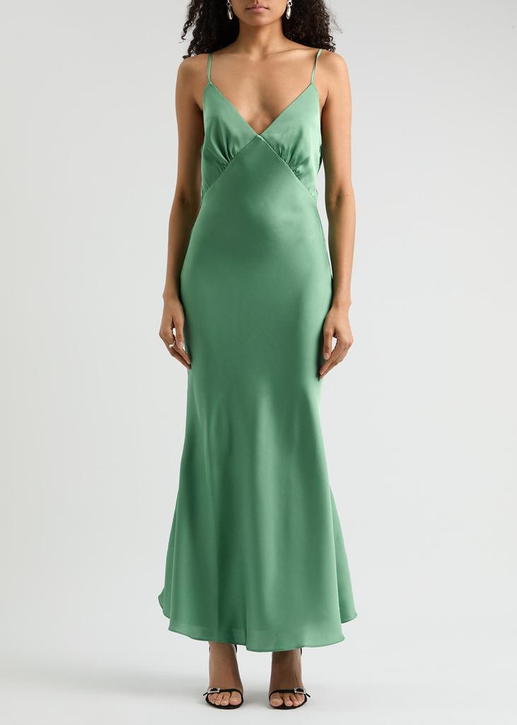 Misha Vida satin maxi slip dress