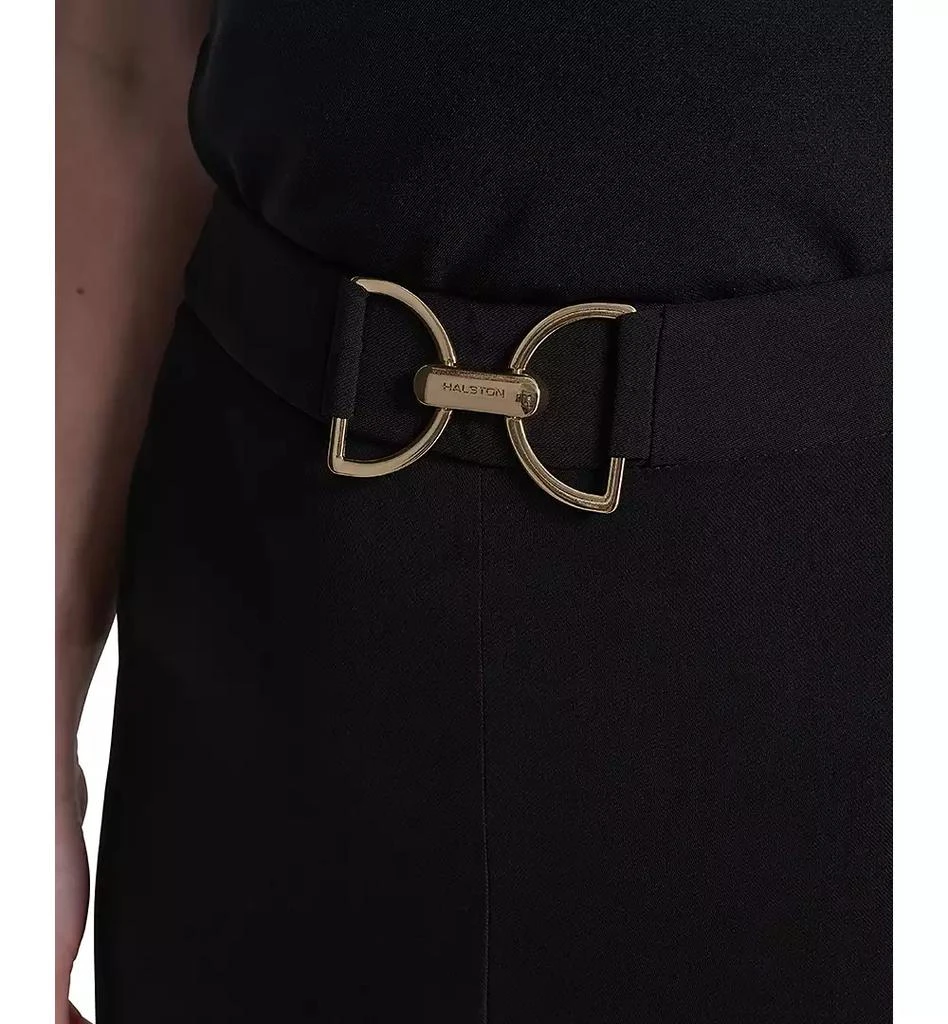 HALSTON Women's Horsebit Buckle Straight-Leg Pants 4