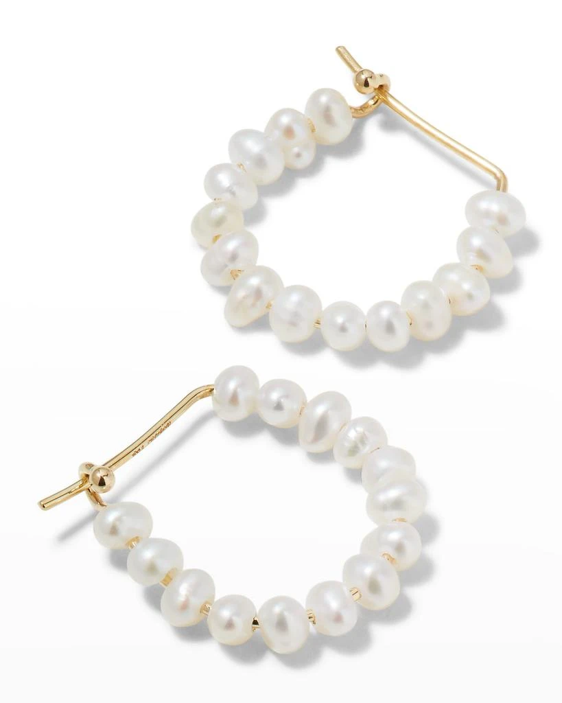 Mizuki Freshwater Pearl Diamond Hook Earrings 3