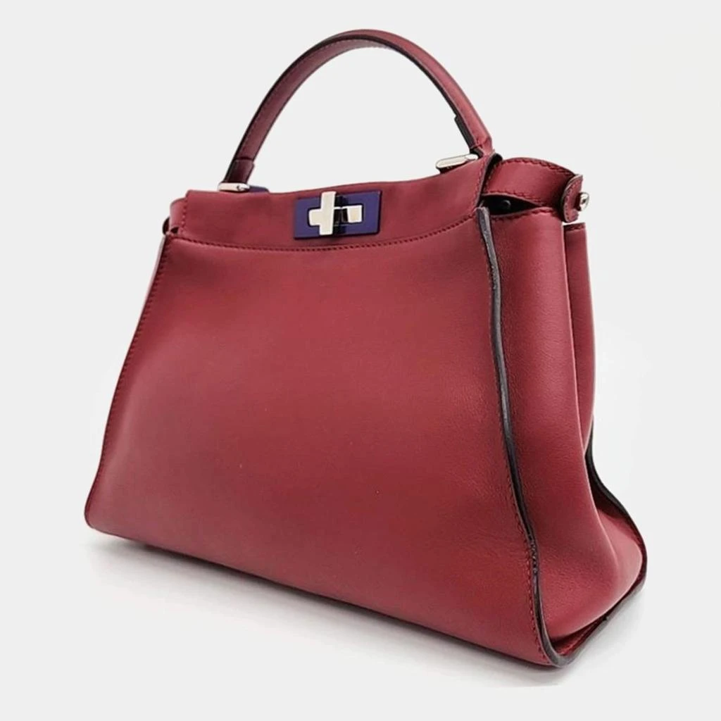 Fendi Fendi Burgundy Leather Regular Monster Peekaboo Bag 2