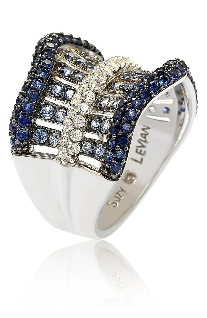 Suzy Levian Sterling Silver 
Sapphire Gladiator Ring 4