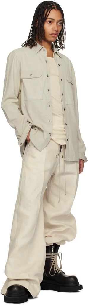 Rick Owens Off-White Hollywood Outershirt Leather Overshirt 4