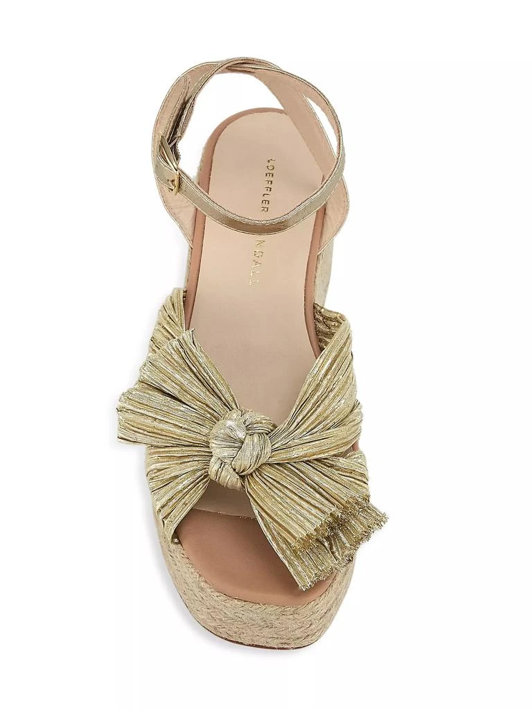Loeffler Randall Gaby Pleated Bow Espadrille Sandals 5