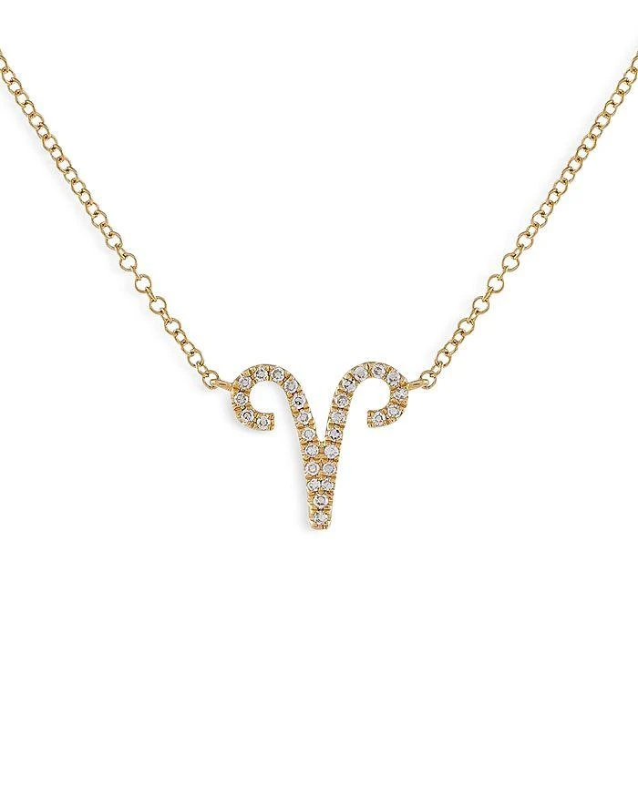 ADINAS JEWELS Adinas Jewels Pavé Aries Pendant Necklace, 16-18" 1