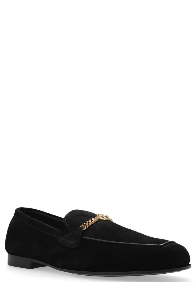 Versace Versace Logo Plaque Chain-Detailed Loafers 2