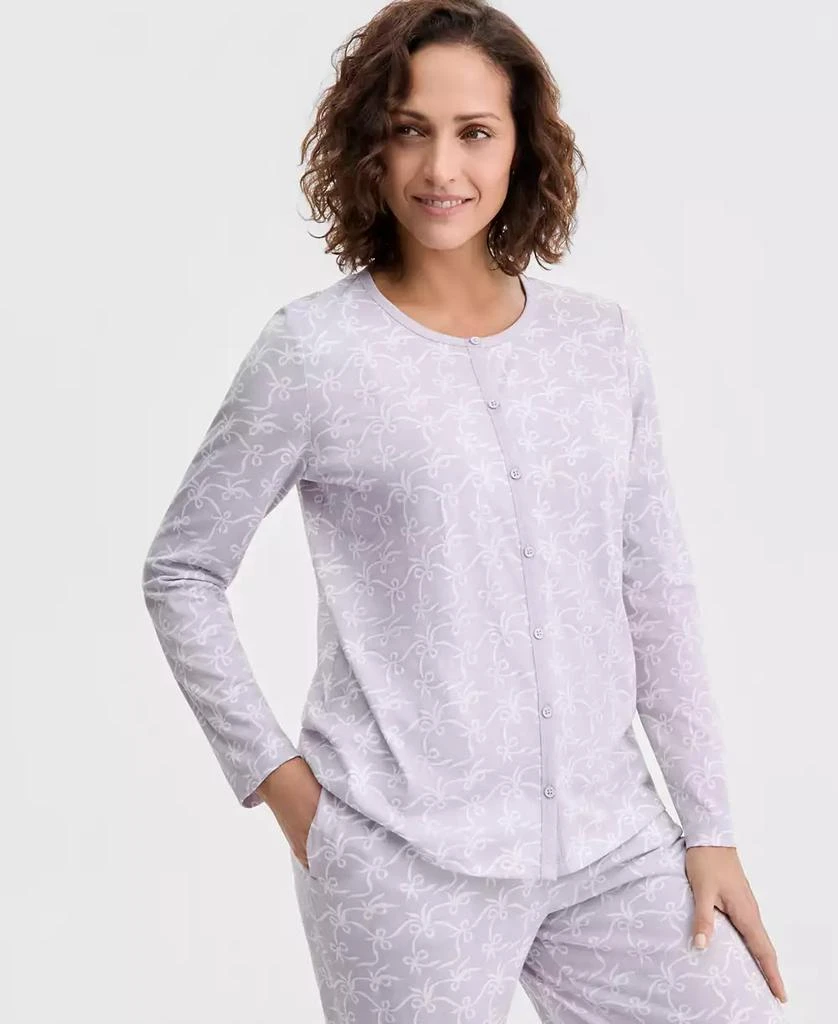 Charter Club Women
s Cotton Printed Button-Front Pajama Set, Exclusively at Macy
s 3