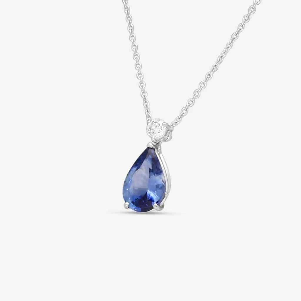 Roberto Coin Roberto Coin 18K White Gold Diamond 
Blue Sapphire Pendant Necklace 6520084AW18S2 2