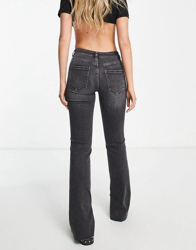 ONLY Only Blush high waisted side split flared jeans in washed black 2
