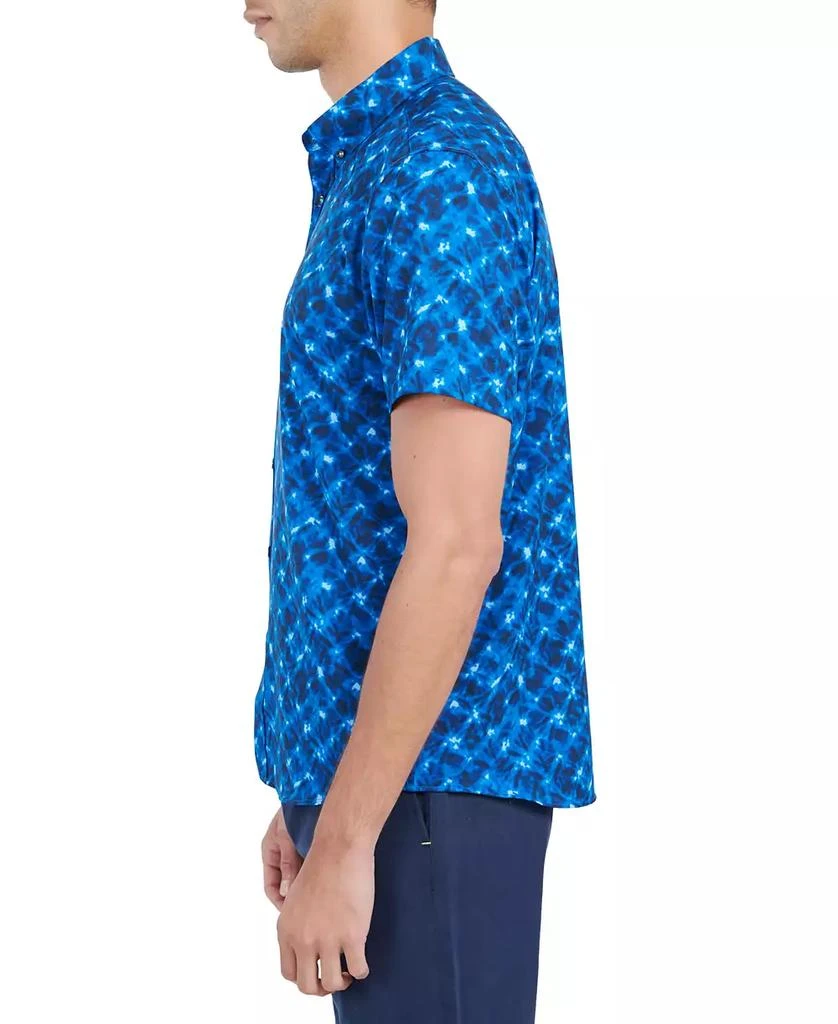 Society of Threads Men's Slim-Fit Performance Stretch Abstract Starburst Short-Sleeve Button-Down Shirt 3