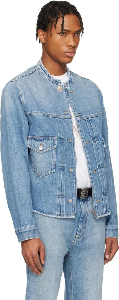 Givenchy Blue Reworked Biker Denim Jacket 2