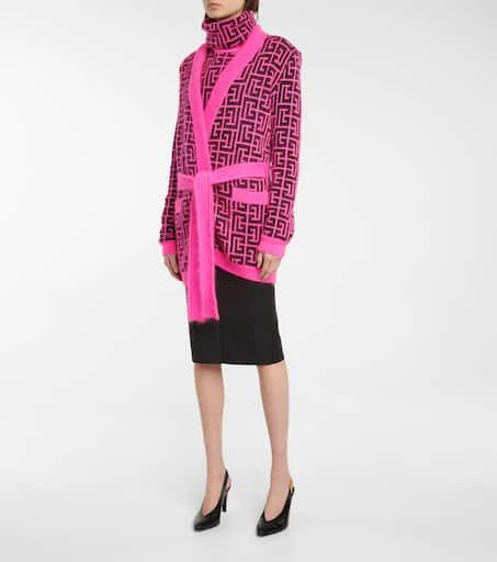 Balmain Logo wool-blend knit cardigan 2