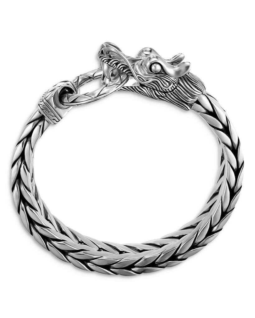John Hardy Men's Naga Silver Dragon Head Bracelet on Fishtail Chain 7