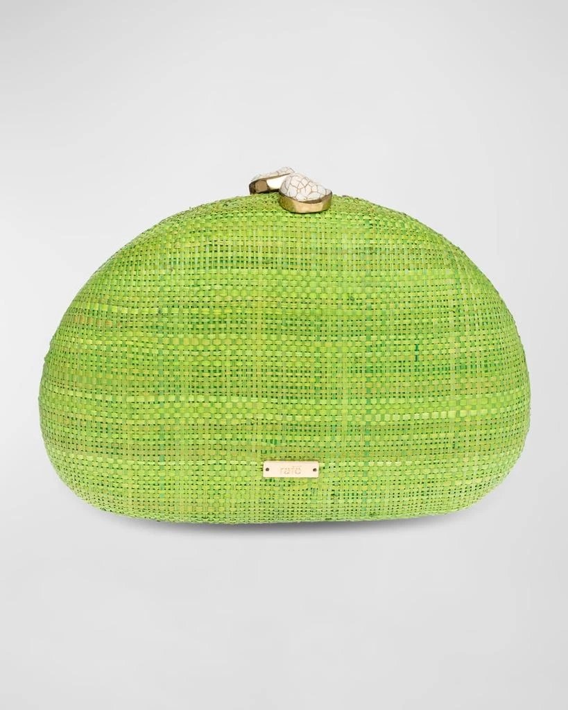 Rafe Berna Floral Straw Clutch Bag 6