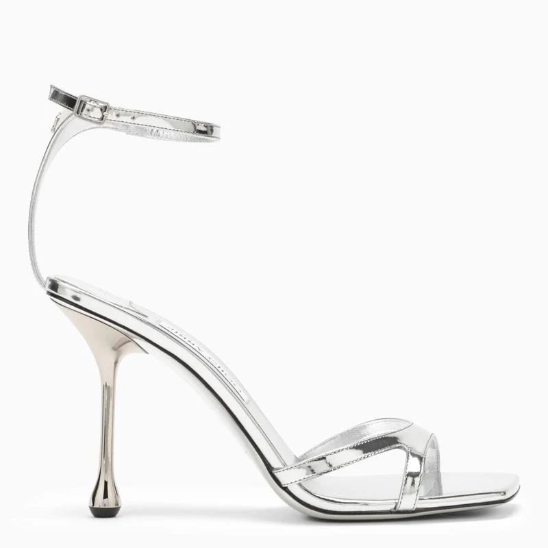 Jimmy Choo Ixia 95 metallic silver leather sandal 1