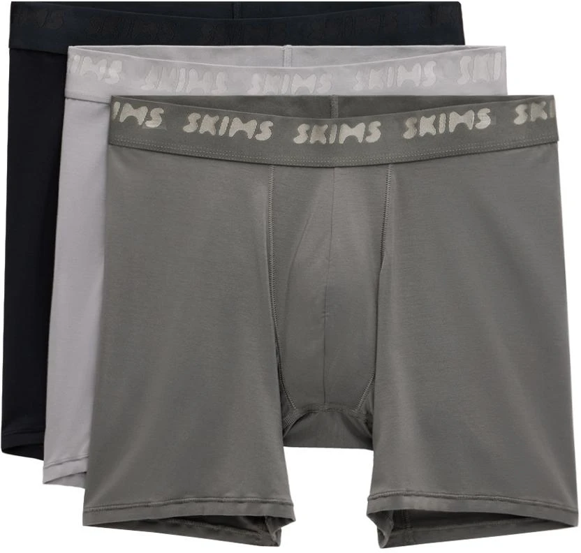 SKIMS Three-Pack Multicolor SKIMS Stretch 5" Boxer Briefs 1