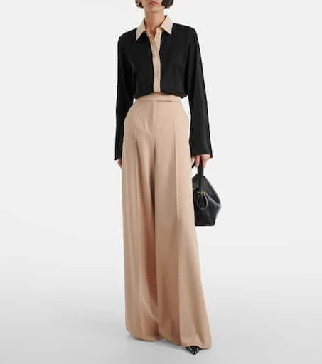 Max Mara Pio high-rise silk charmeuse blouse 2