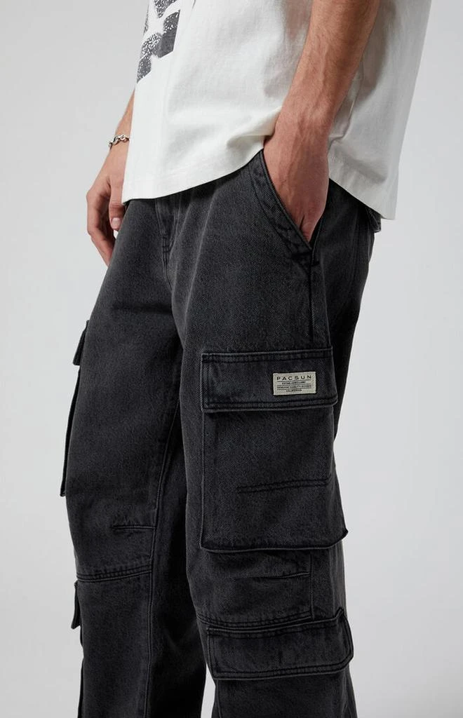 PacSun Black Baggy Cargo Jeans 5