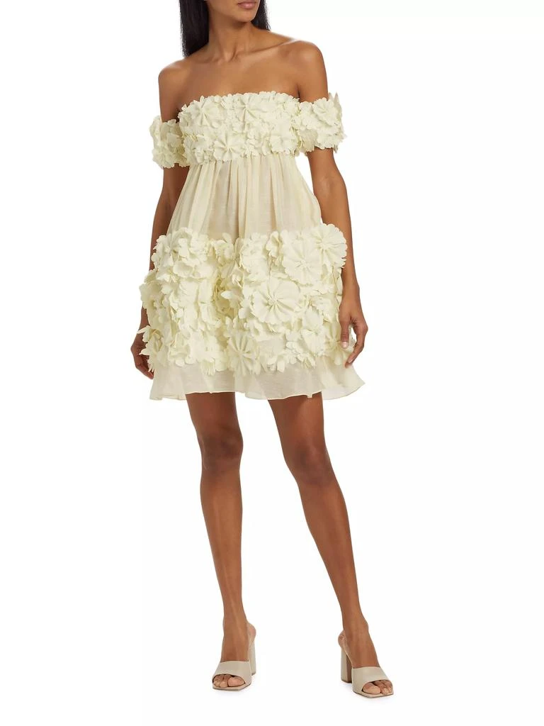 Zimmermann Harmony Floral Appliqué Off-the-Shoulder Minidress 2