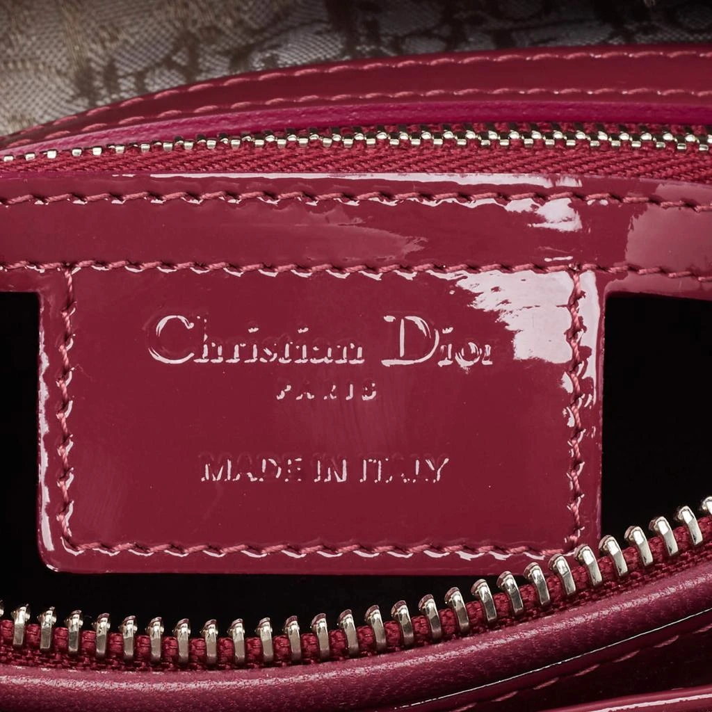Dior Dior Fuchsia Cannage Patent Leather Large Lady Dior Tote 14
