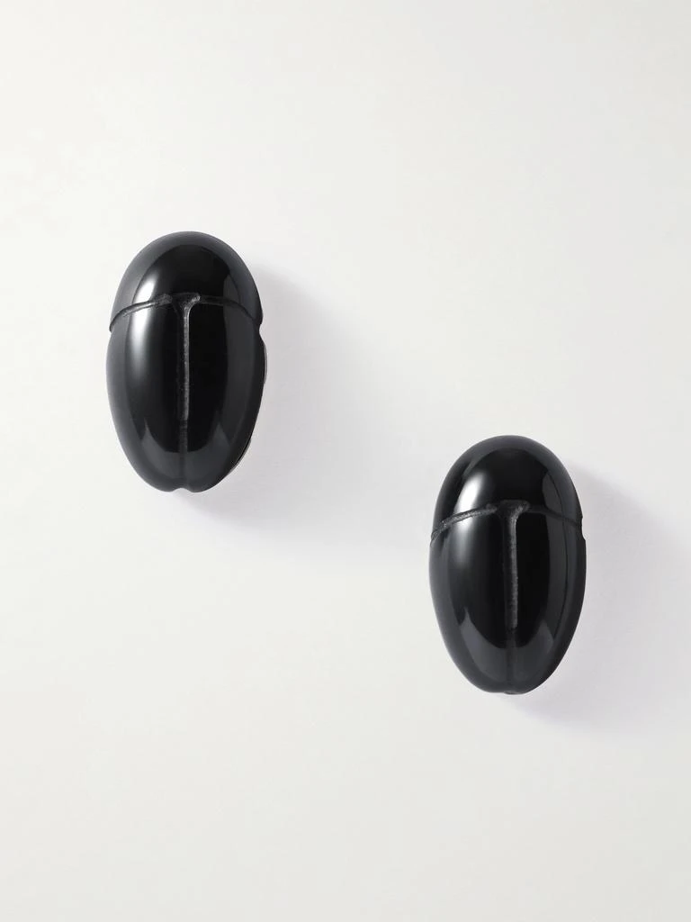 Sophie Buhai Scarab Silver Onyx Earrings