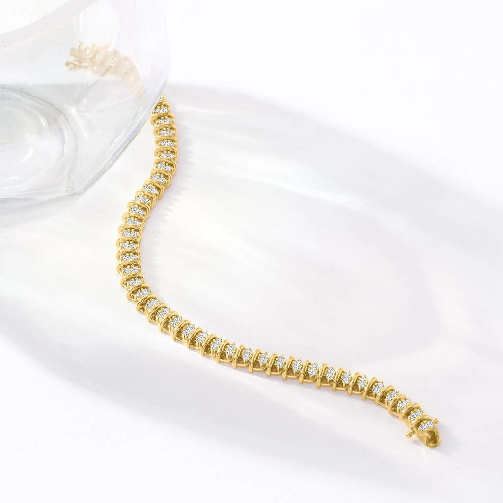 Ross-Simons Diamond Swirl-Link Tennis Bracelet in 18kt Gold Over Sterling 5