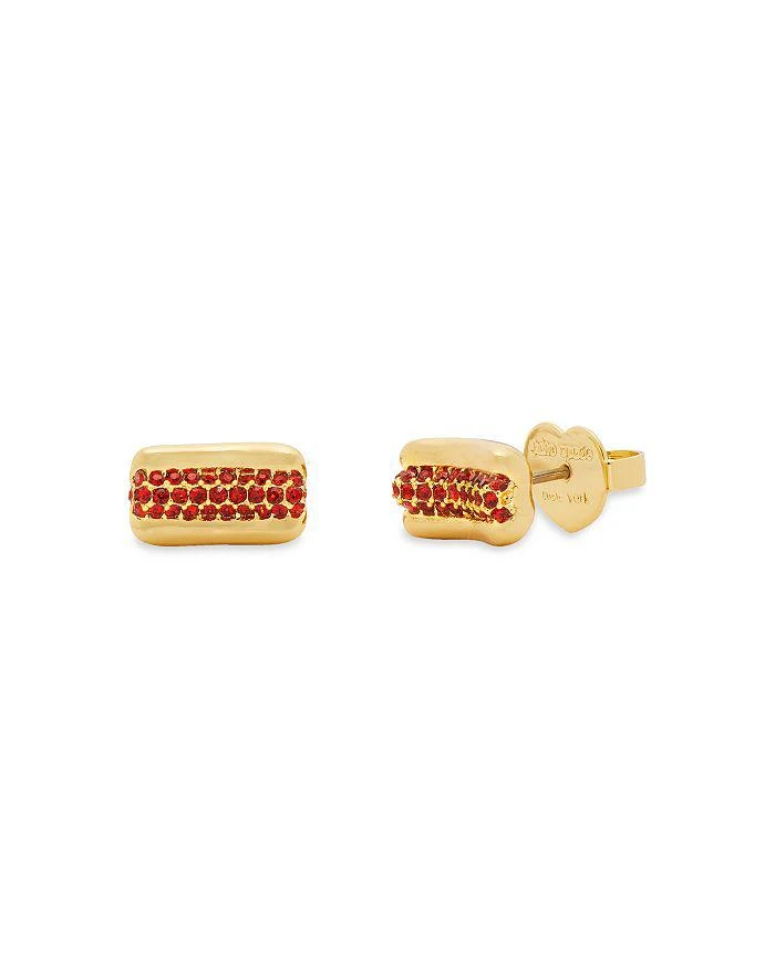 Kate Spade What A Snack Pavé Hot Dog Stud Earrings in Gold Tone 1