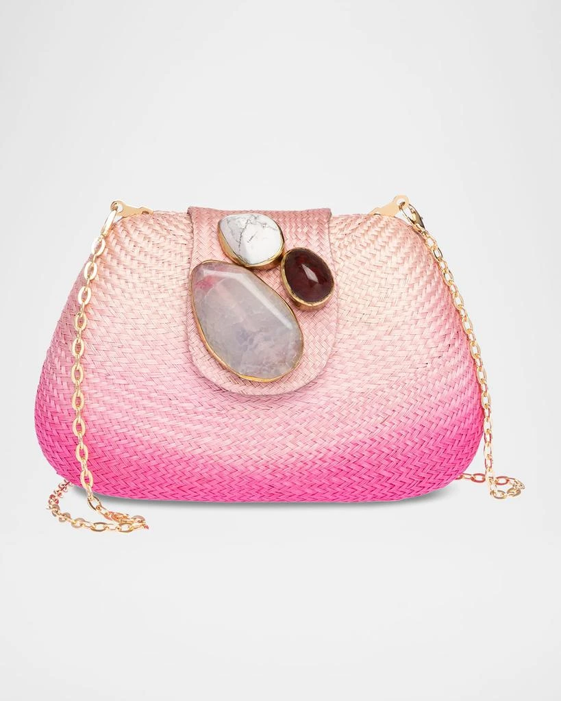 Rafe Tamu Stone Tassel Woven Clutch Bag 4