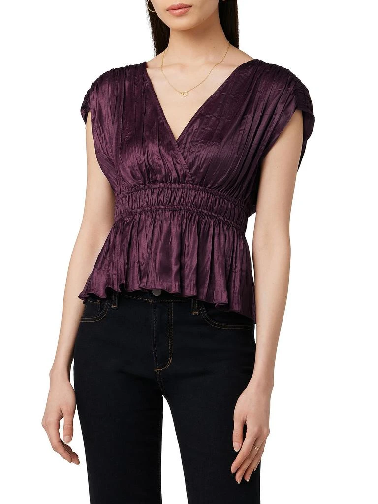 Joe
s Jeans The Lea Gathered Satin Peplum Top