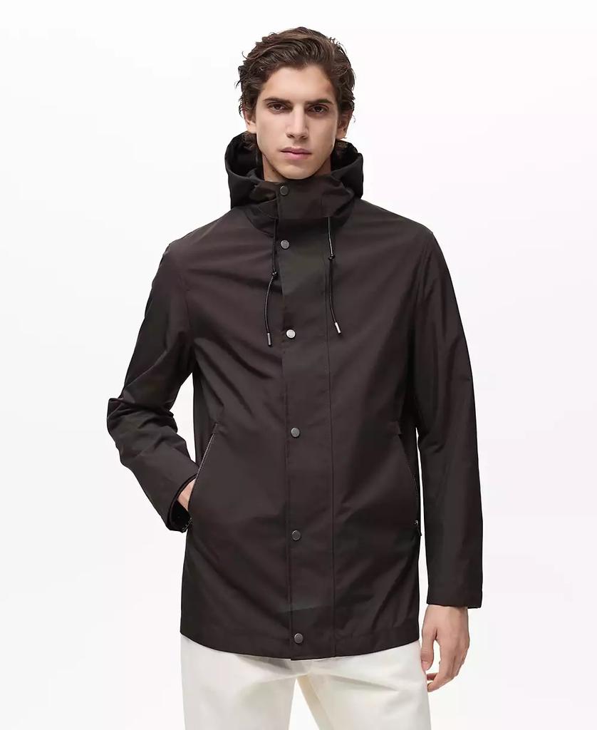 Mango Men's Water-Repellent Hooded Parka