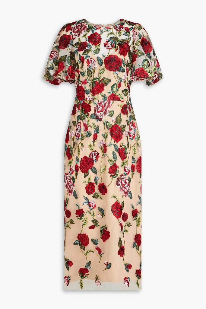 Embroidered tulle midi dress  On Sale Now with Up to 65% Off | Discover  Exclusive Deals & Savings at BeyondStyle  Authentic MARCHESA dresses| clothing|midi dresses|women with Limited-Time Discounts, Free Shipping, and