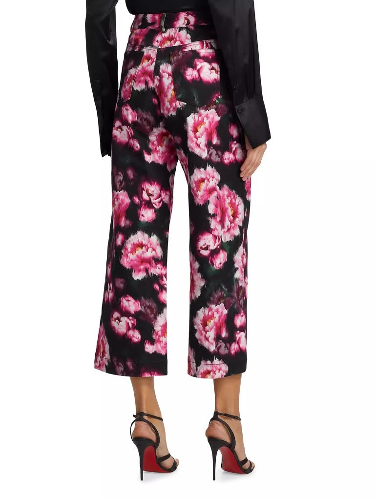 Adam Lippes Alessia High-Rise Floral Wide Crop Jeans 5