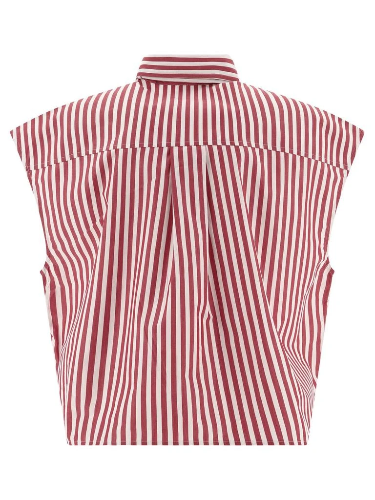 Ganni Ganni Striped Tie Collar Shirt 2
