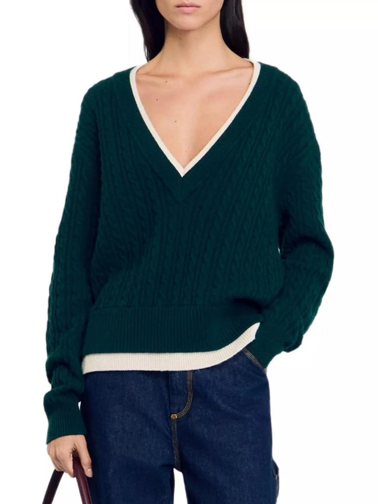Sandro Layered Effect Knit Jumper 2