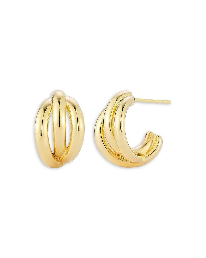 Effy 14K Yellow Gold Knot Huggie Earrings
