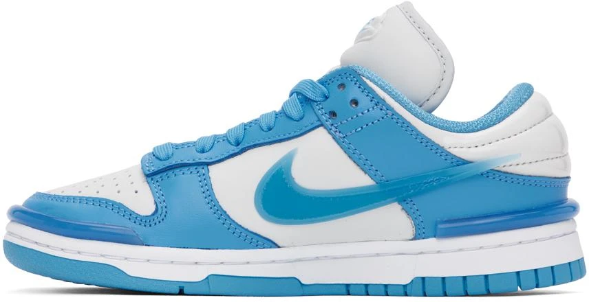 NIKE White & Blue Dunk Low Twist Sneakers 3