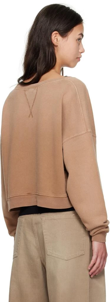 R13 Tan 
New York
 Cropped Front Slit Sweatshirt 3