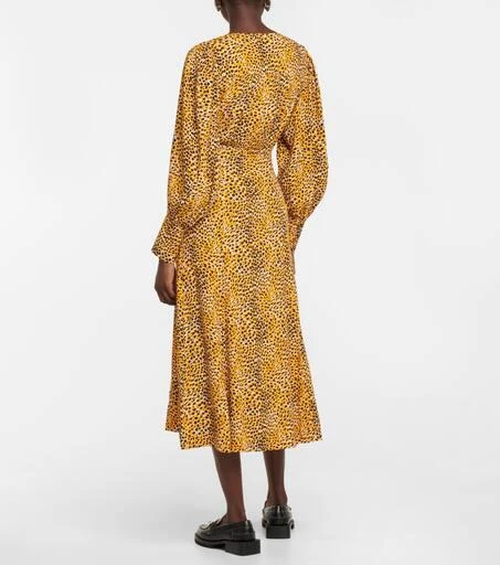 Ganni Leopard-print crêpe midi dress 3